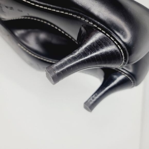 Bruno Magli Classic Black Leather Pointed Toe Kitten High Heel Size 6 1/2 - Picture 12 of 16